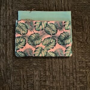 Cosmetic Bag Lot - Tropical Leaf Print Pouch Set